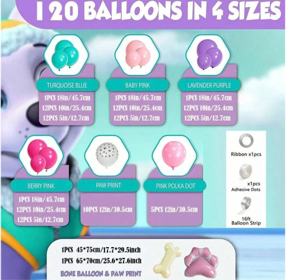 Paw Patrol Skye Pink-Themed Party In a Box 3-packages | Birthday Bash Box