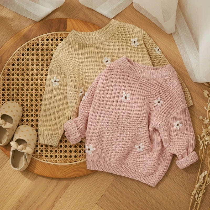 Pink Floral Sweater