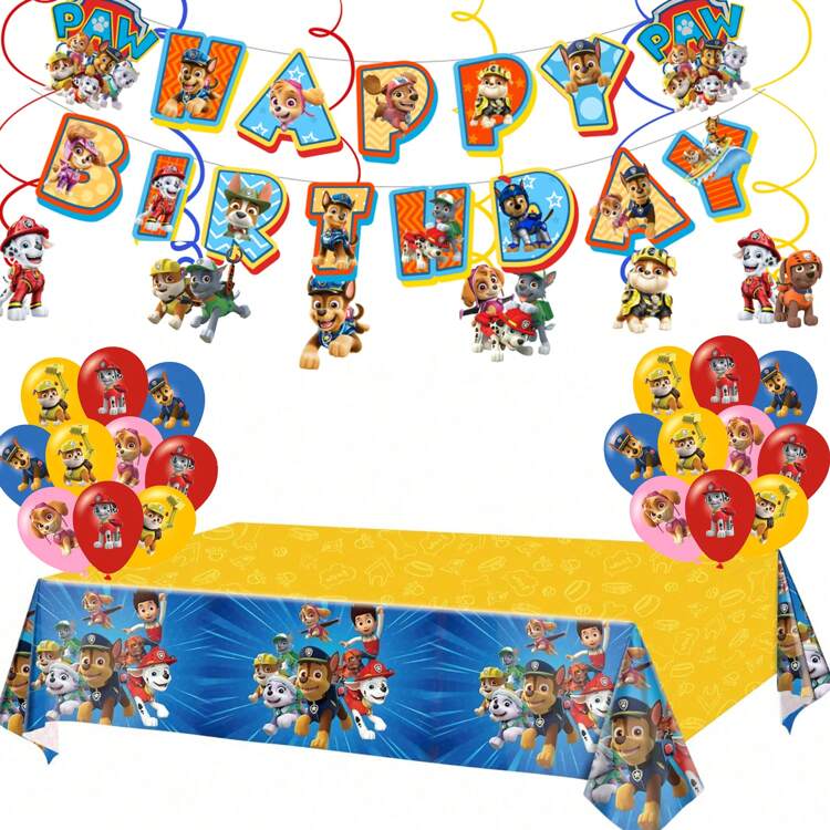 Paw Patrol Blue-Themed Party In a Box 3-packages | Birthday Bash Box