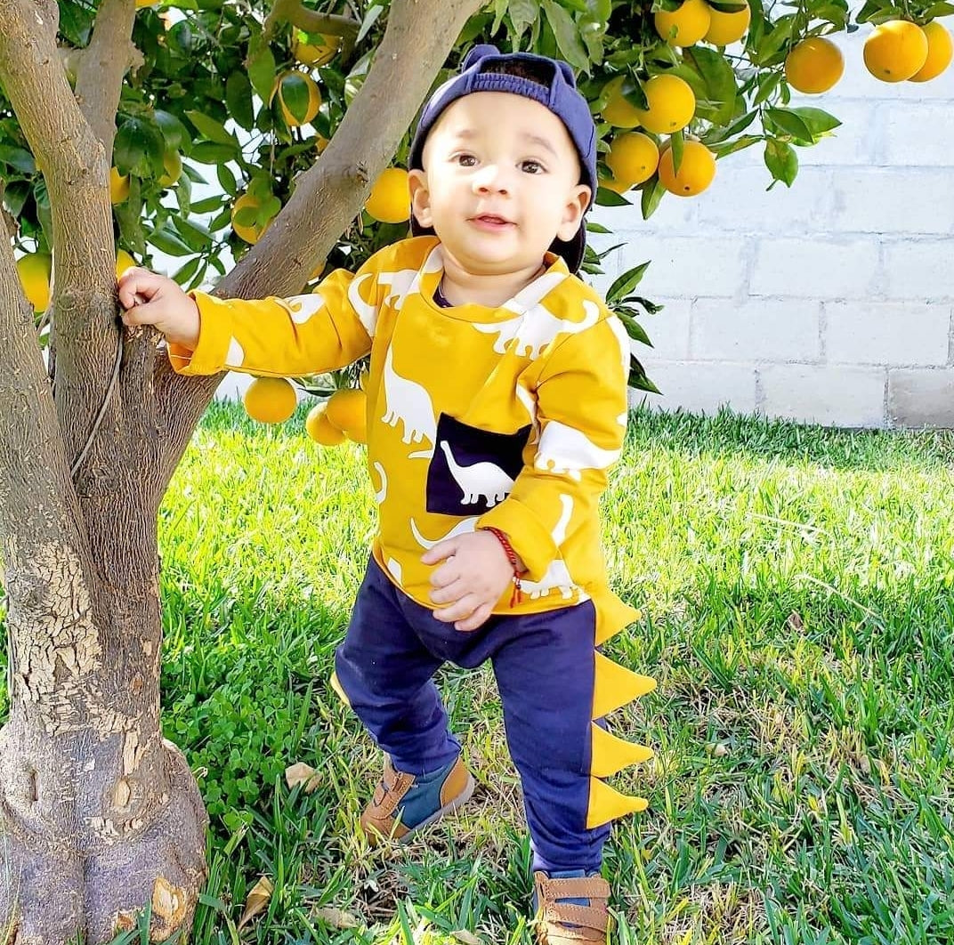 Yellow & Navy Dinosaur Tracksuit