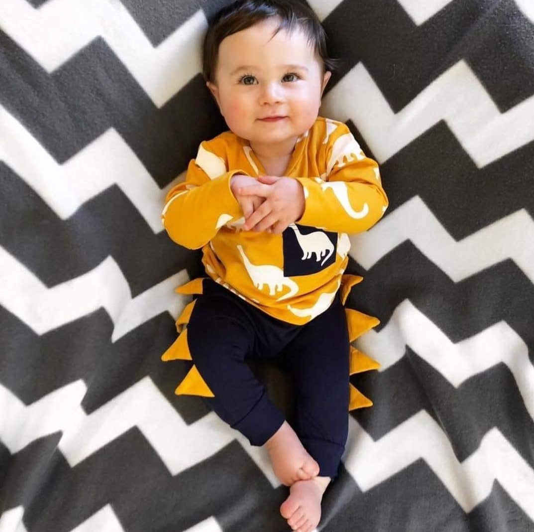 Yellow & Navy Dinosaur Tracksuit