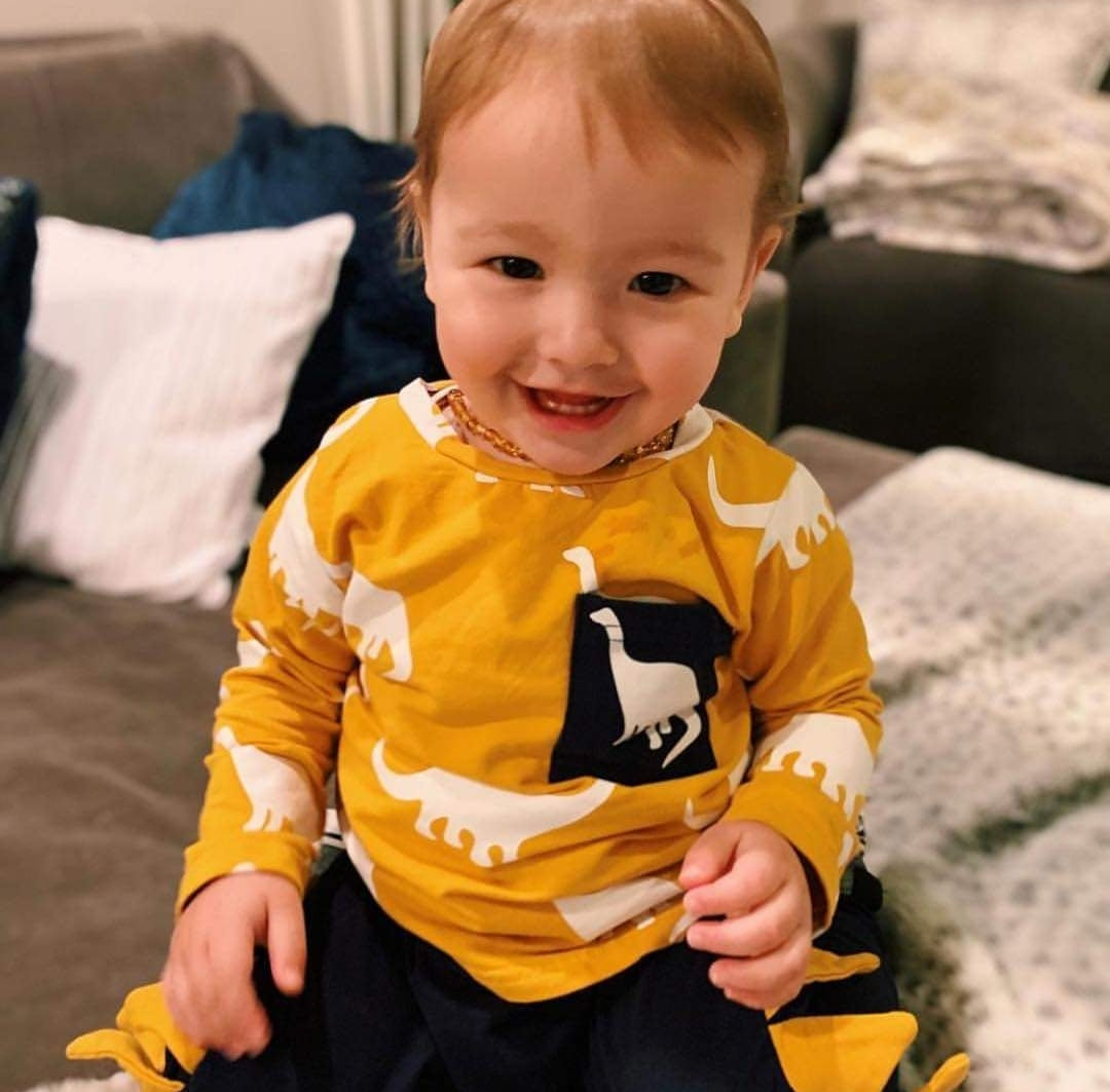 Yellow & Navy Dinosaur Tracksuit