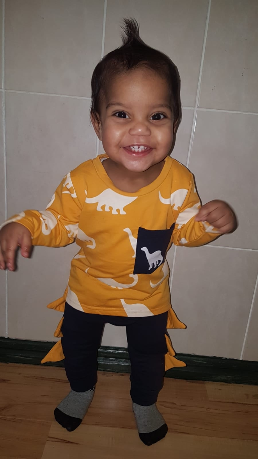 Yellow & Navy Dinosaur Tracksuit