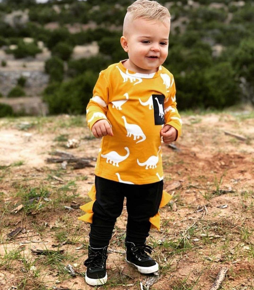 Yellow & Navy Dinosaur Tracksuit
