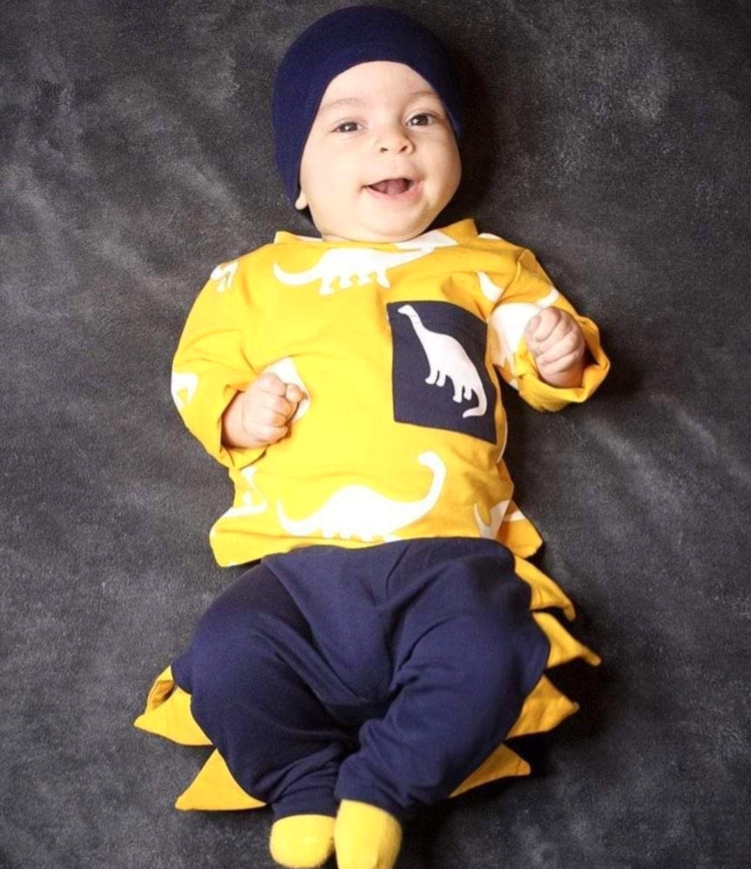 Yellow & Navy Dinosaur Tracksuit