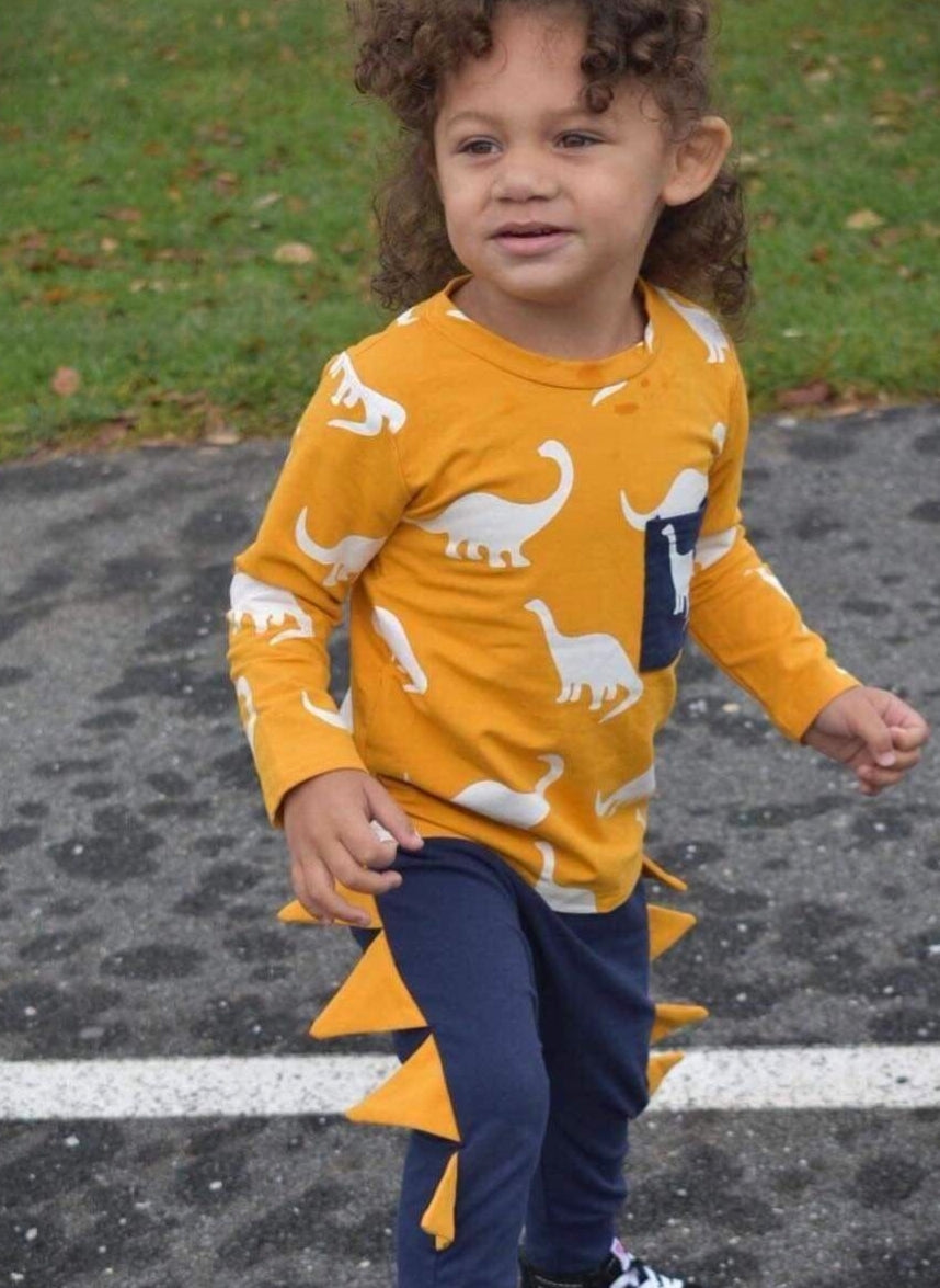 Yellow & Navy Dinosaur Tracksuit