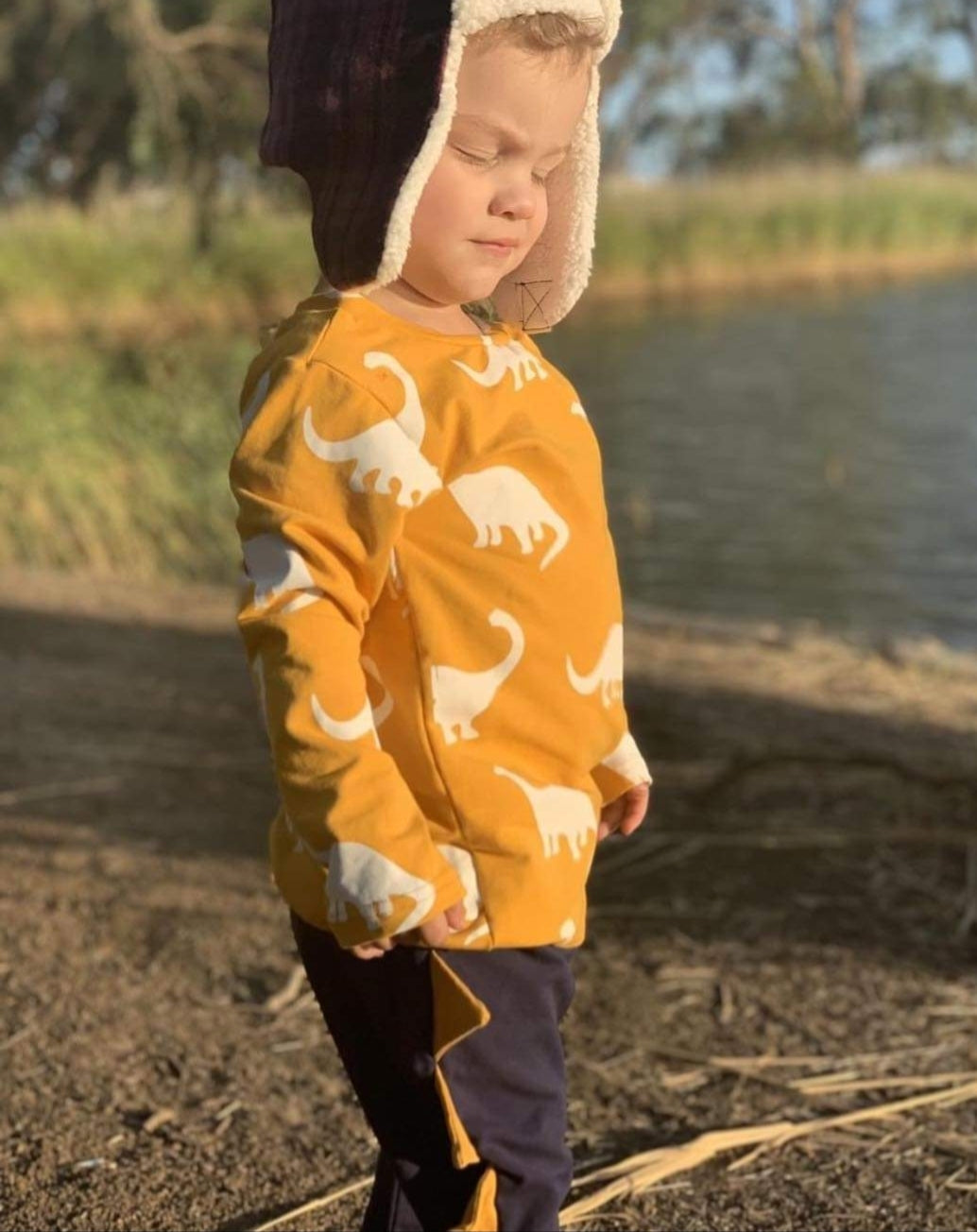 Yellow & Navy Dinosaur Tracksuit