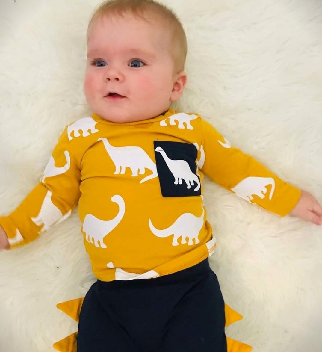 Yellow & Navy Dinosaur Tracksuit