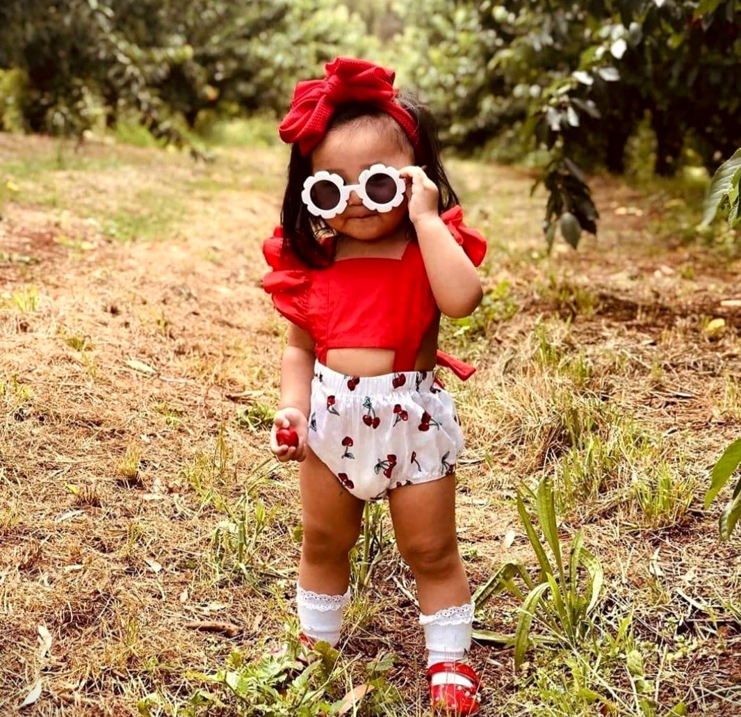 Cherry Ruffle Romper