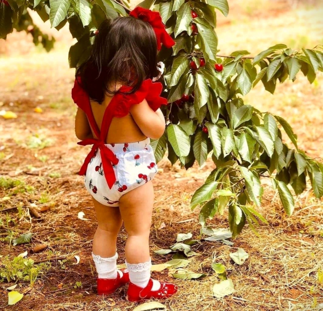 Cherry Ruffle Romper