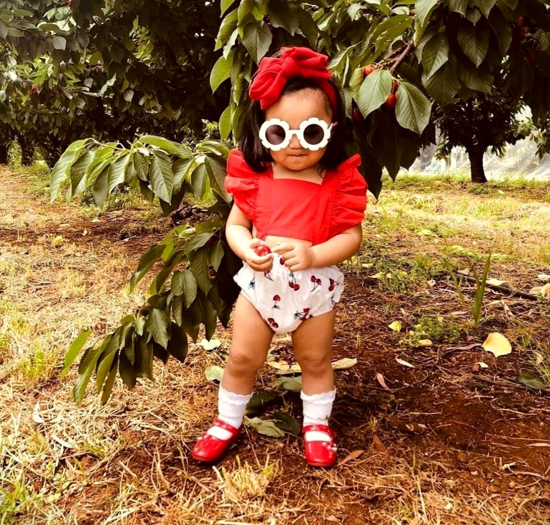 Cherry Ruffle Romper