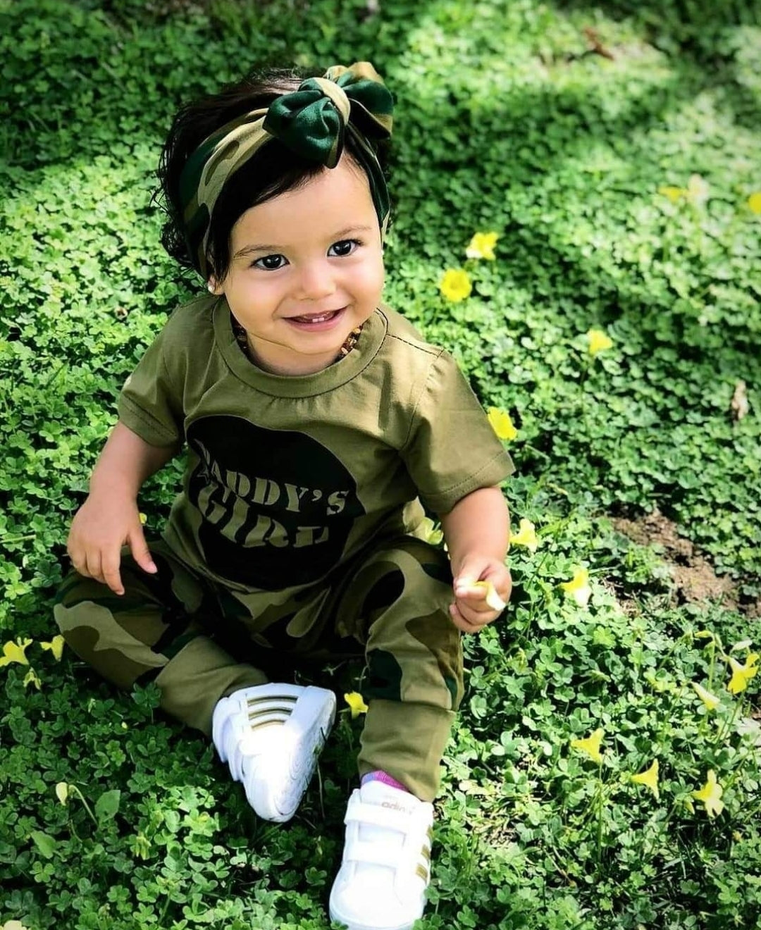 Daddy's Girl T-shirt, Camo Pants And Headband