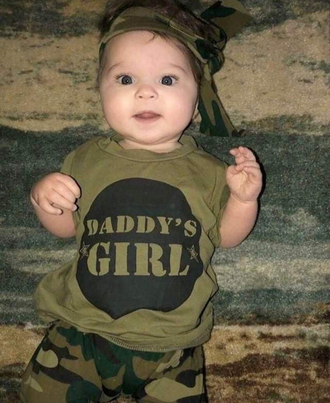 Daddy's Girl T-shirt, Camo Pants And Headband