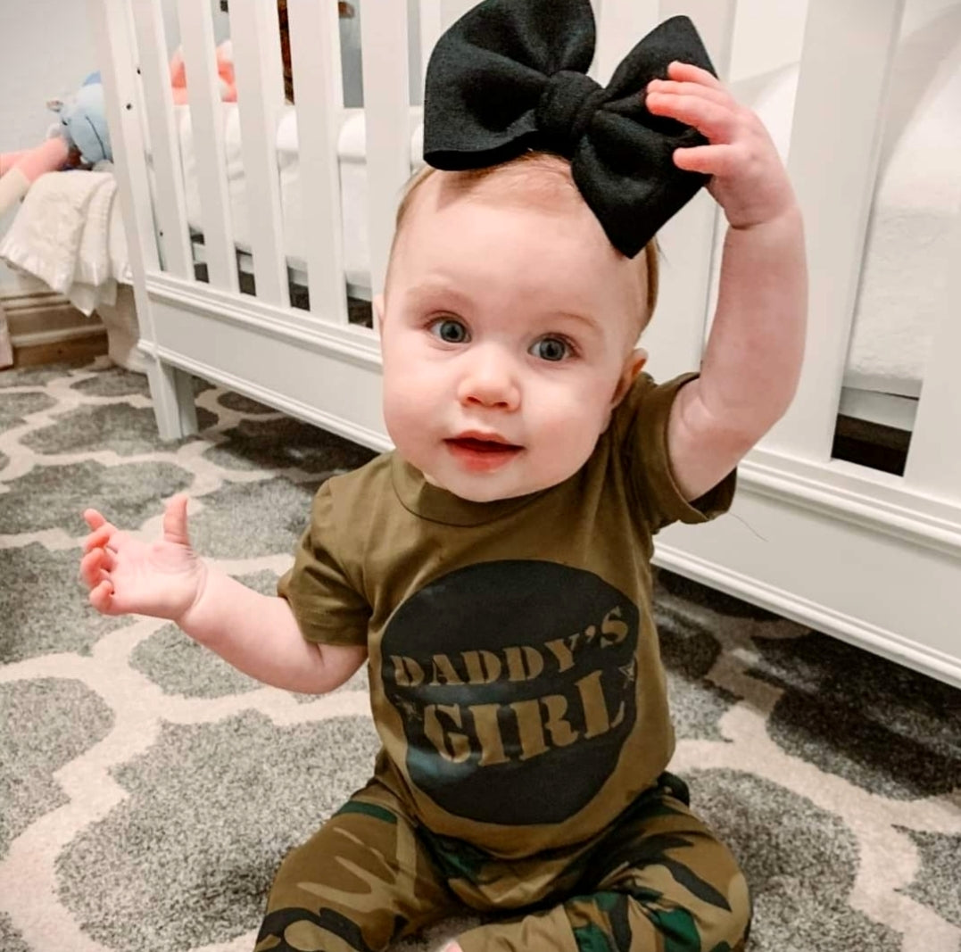 Daddy's Girl T-shirt, Camo Pants And Headband