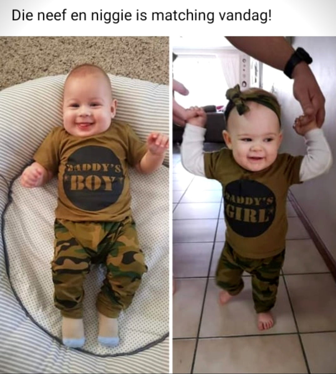 Daddy's Girl T-shirt, Camo Pants And Headband