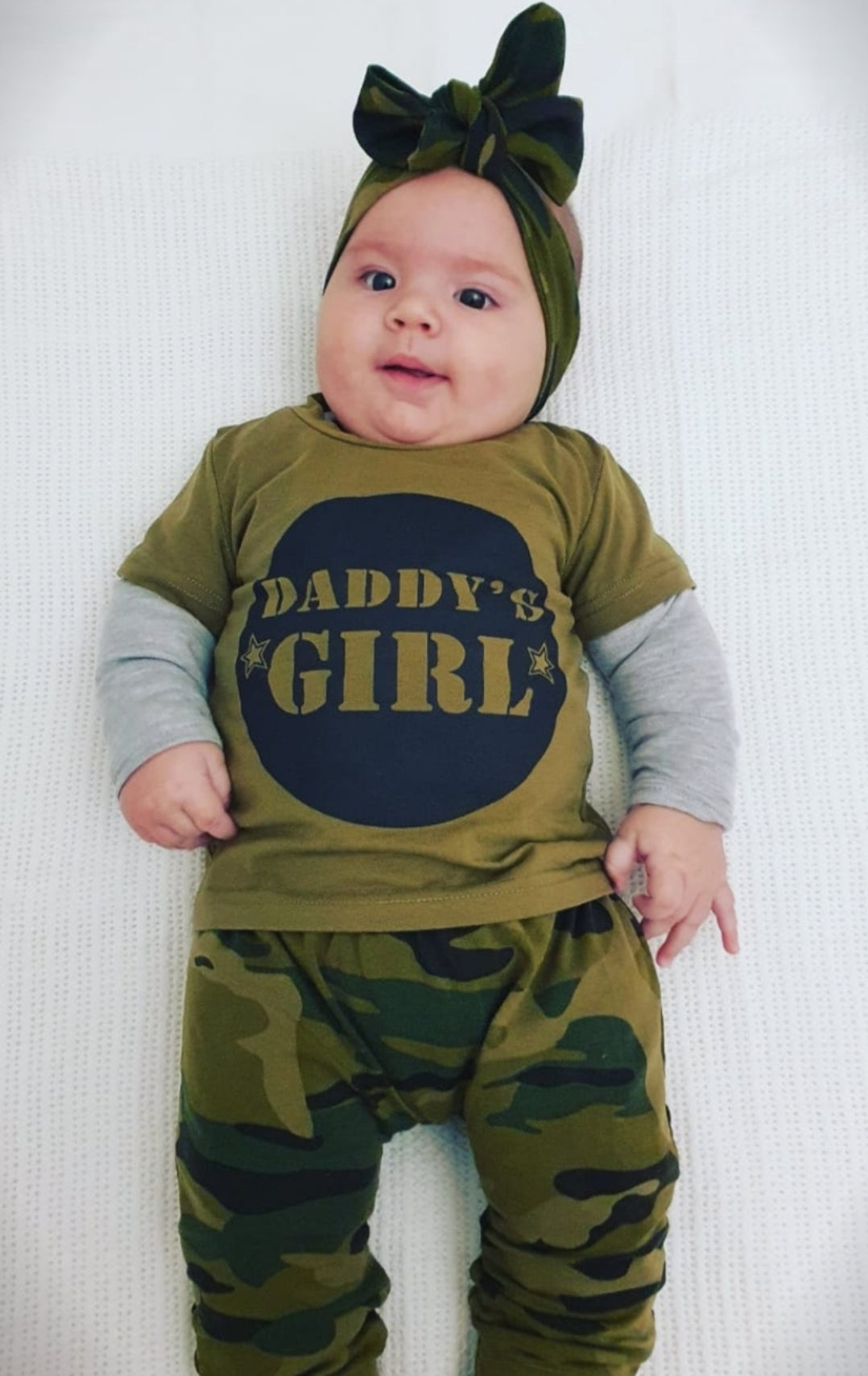 Daddy's Girl T-shirt, Camo Pants And Headband