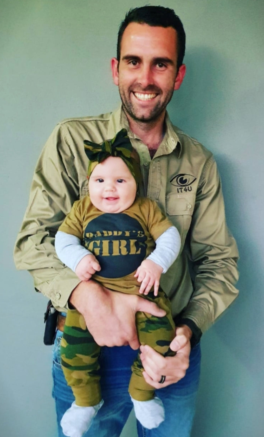 Daddy's Girl T-shirt, Camo Pants And Headband