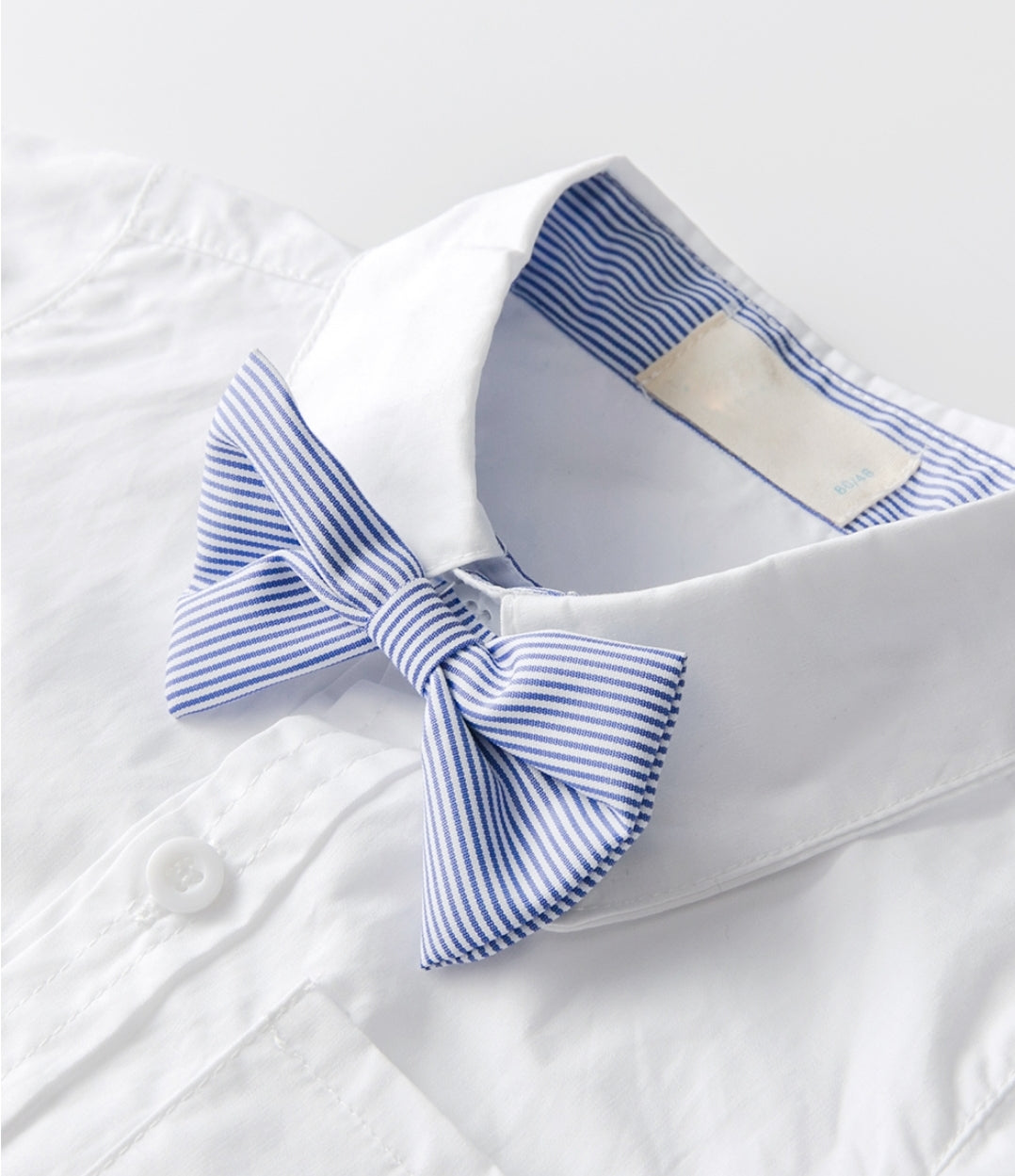 Gentleman Suit, White Shirt, Bowtie, Chino Shorts And Suspenders