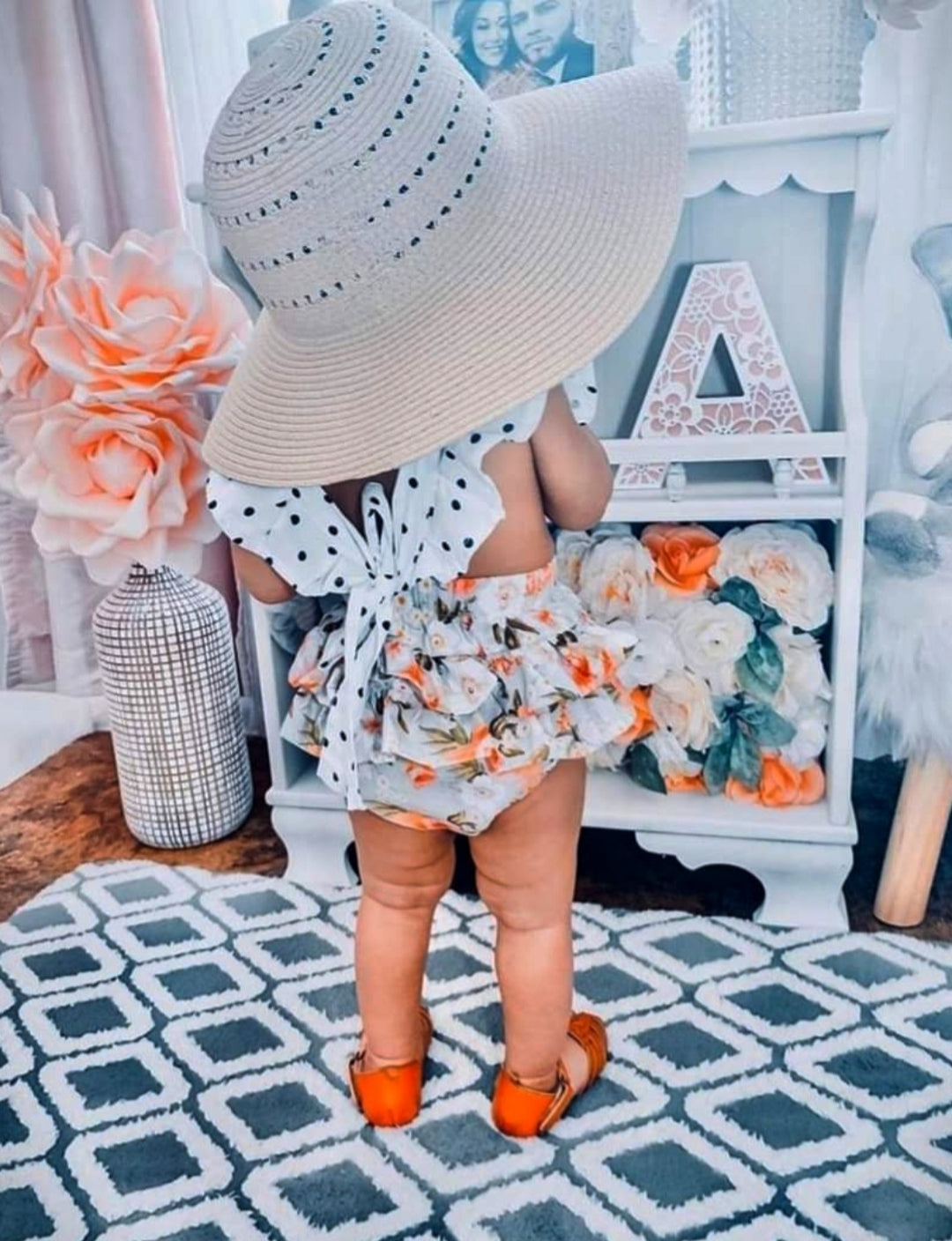 Polka Floral Romper