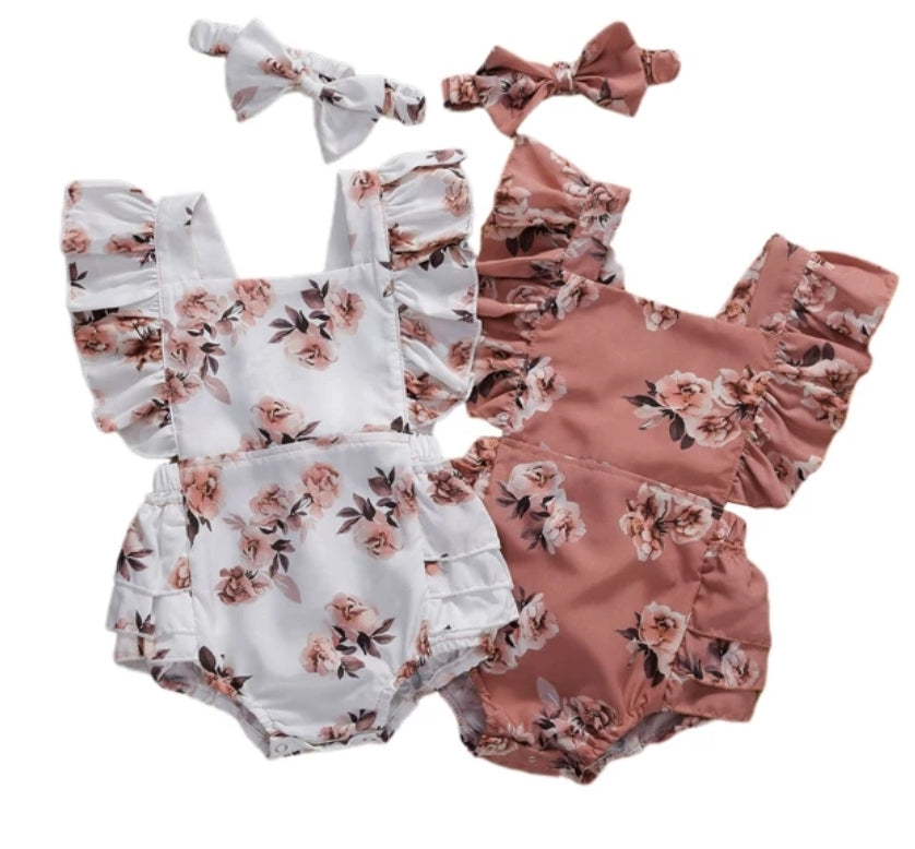 White Floral Romper