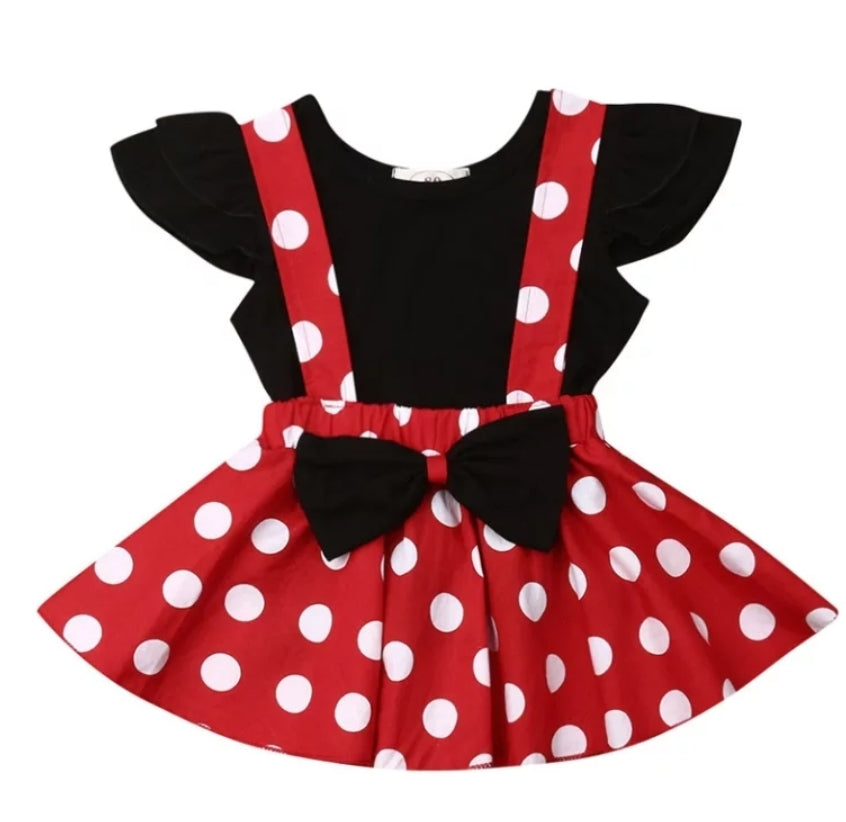 3pcs Polka Dots Print Short-sleeve Black and Red Baby Set