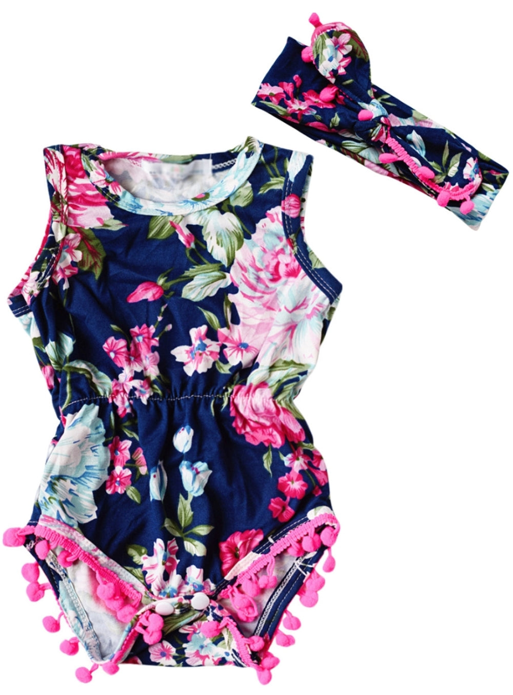 Floral Romper Navy
