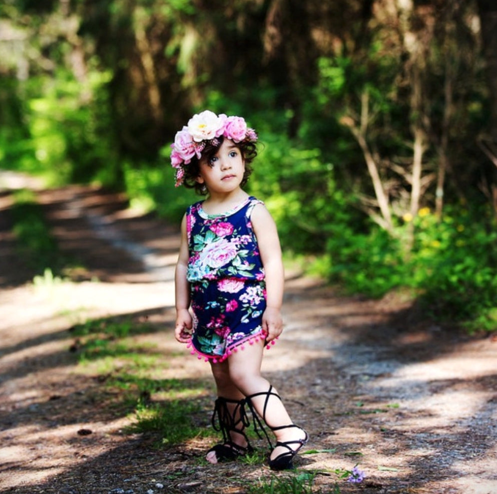 Floral Romper Navy