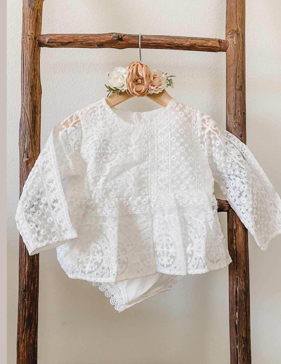 Long Sleeve Lace Romper Dress