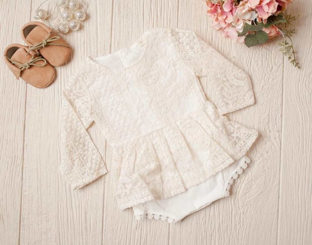 Long Sleeve Lace Romper Dress