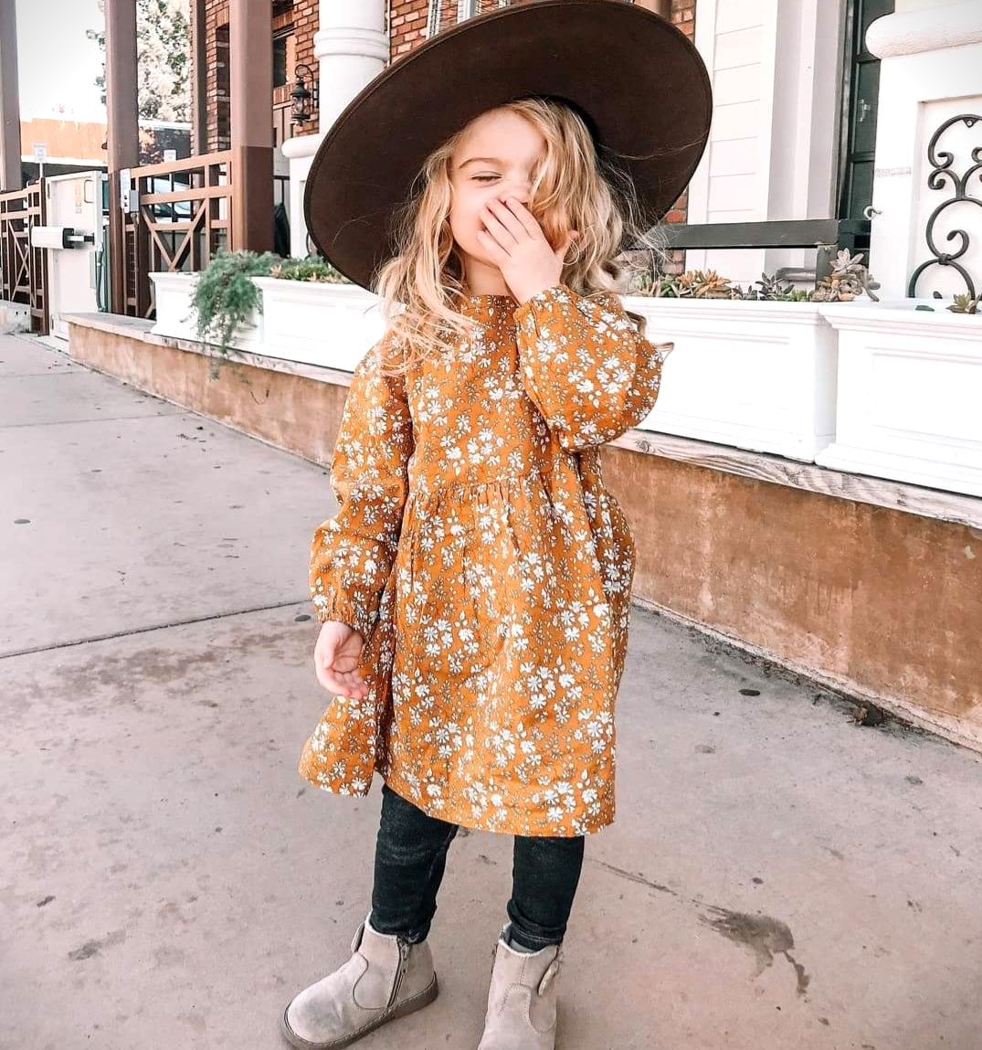 Mustard Floral Dess 100038