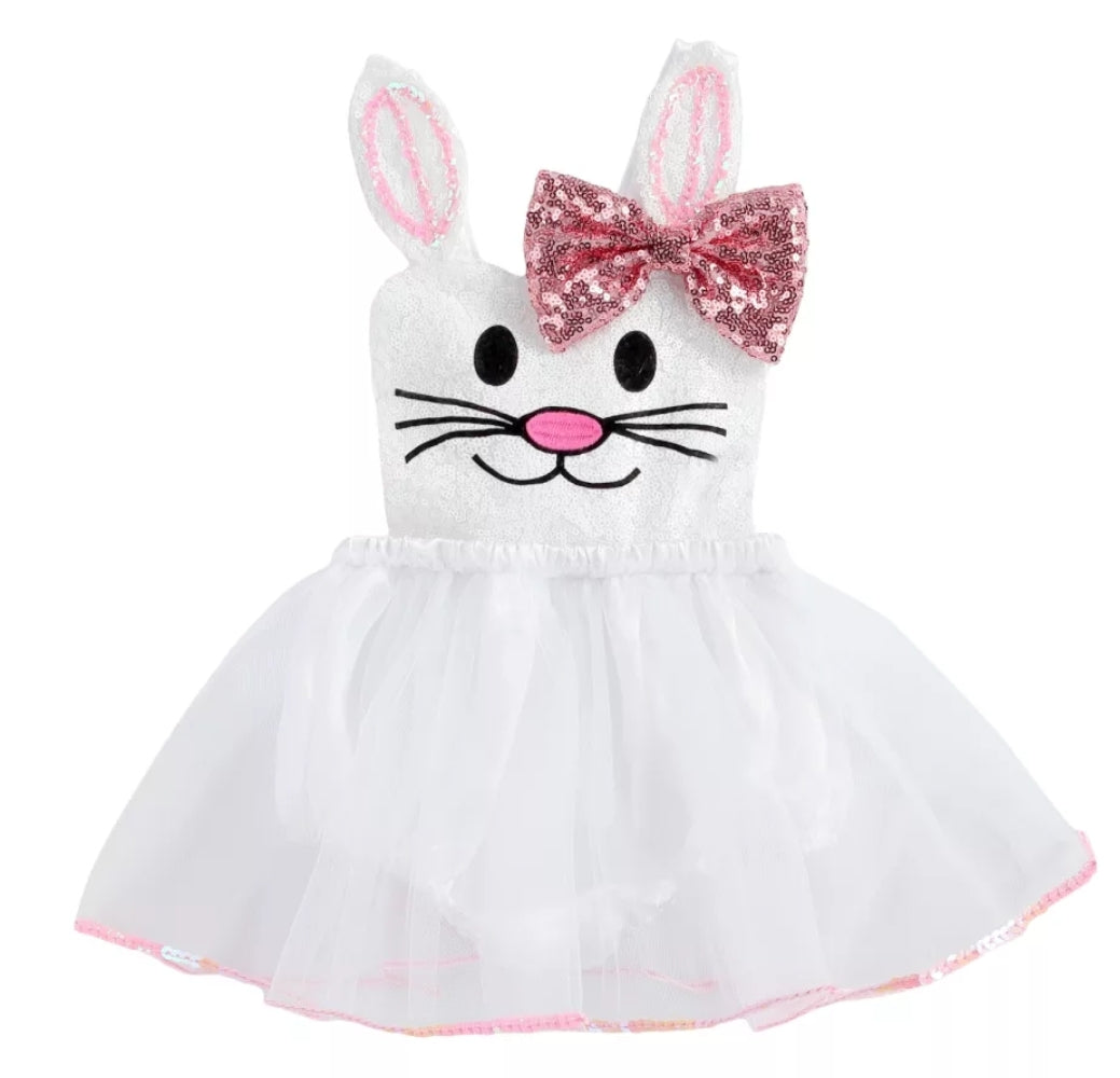 Bunny Sequins Romper with Romantic Tutu