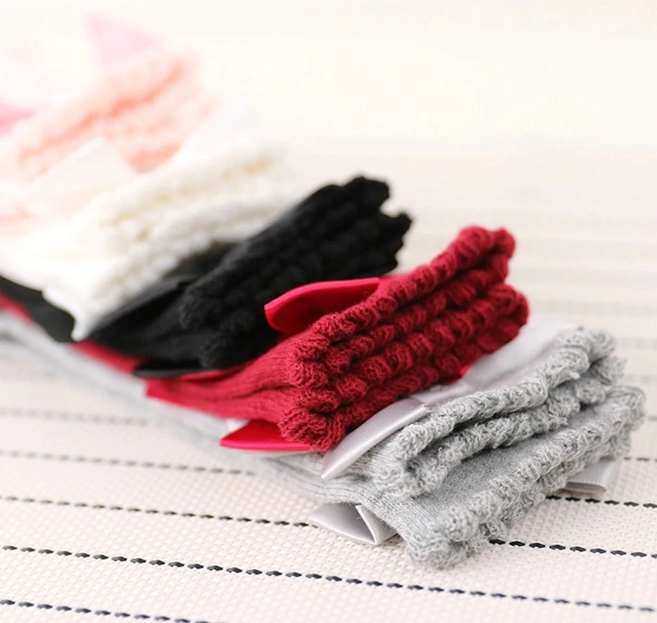 Gray Bow Socks