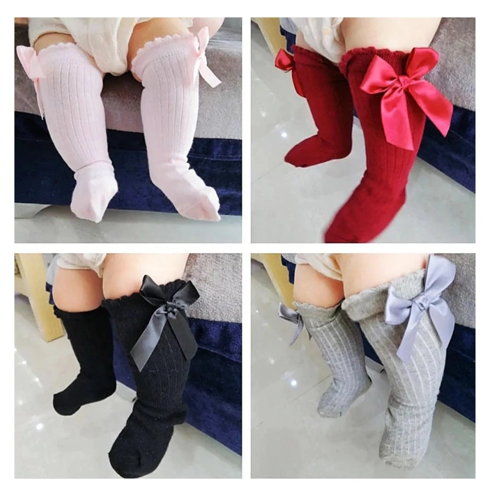 Gray Bow Socks