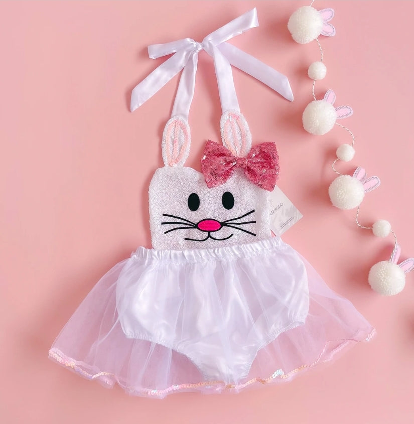 Bunny Sequins Romper with Romantic Tutu