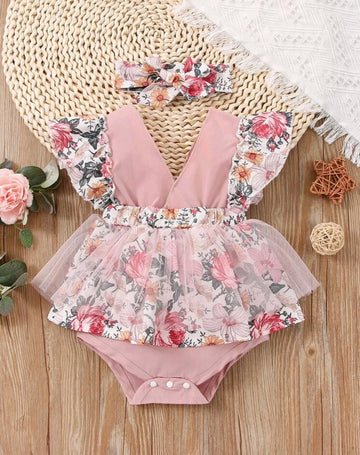 Floral Pink Romper