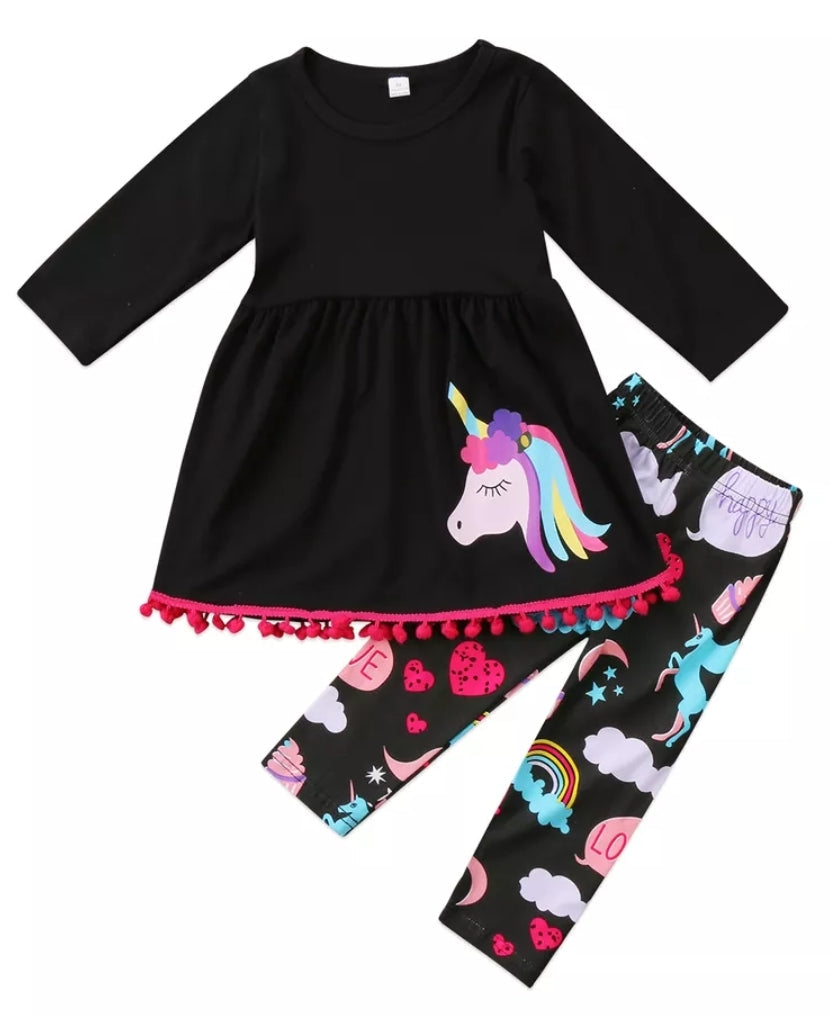 Unicorn Top Dress and Leggings