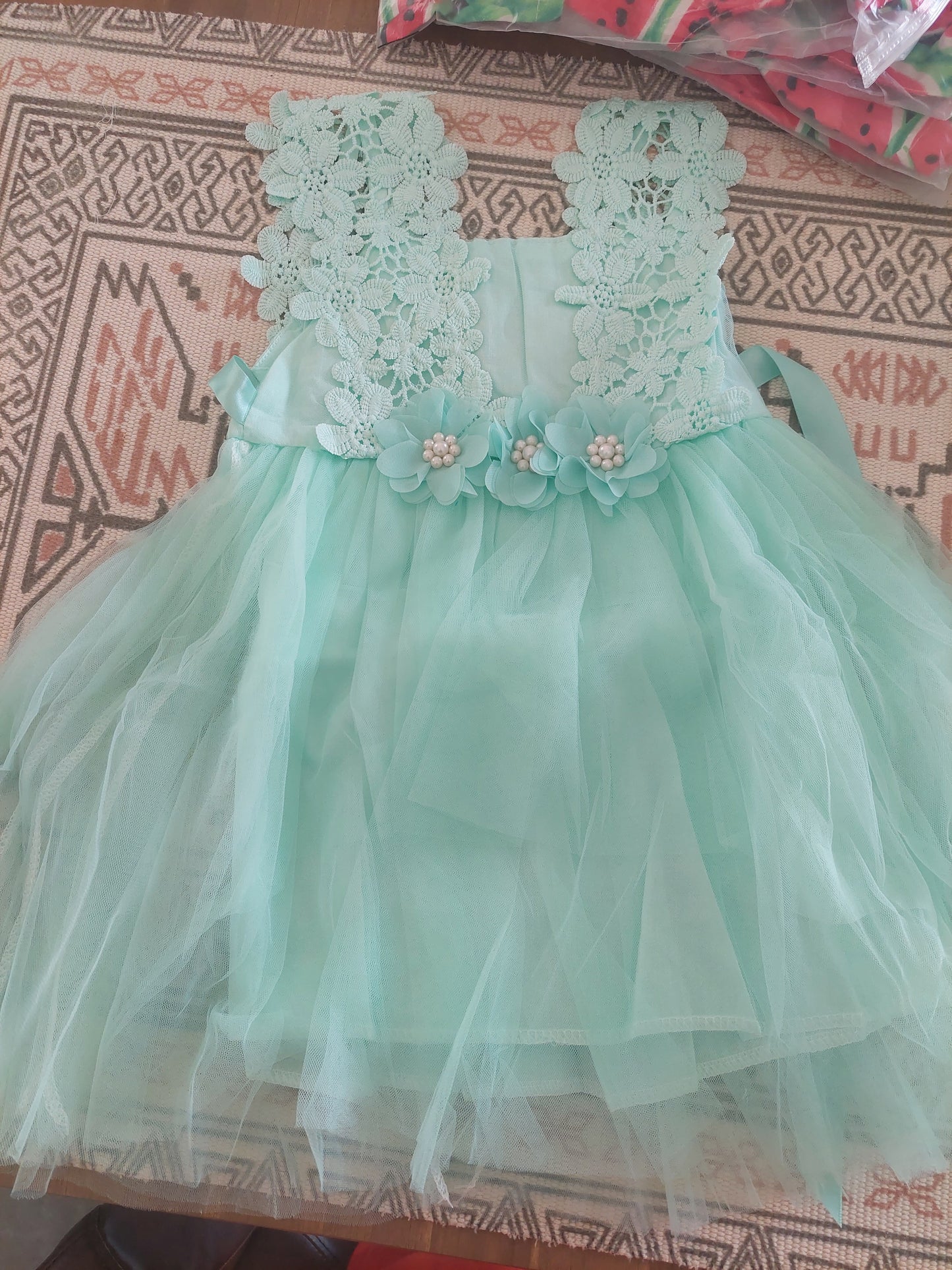 Mint Floral Dress