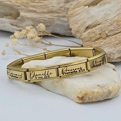 9mm Italian Charm Bracelet — Personalized Scripture