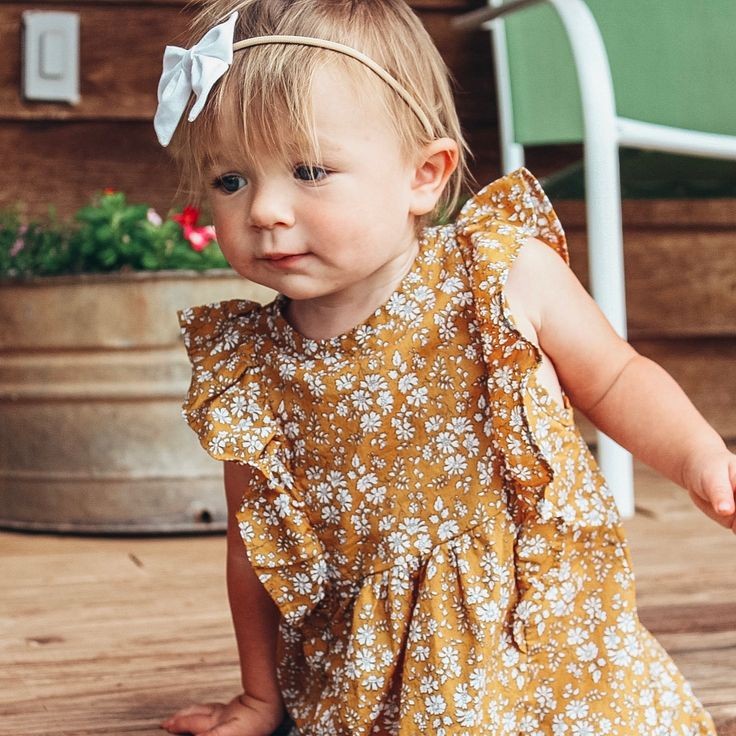 Mustard Floral Vintage Sleeveless Dress 1000389