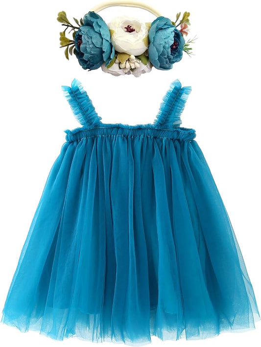 Turquoise Tulle Dress 1000117