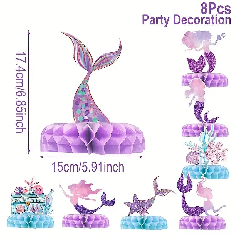 Mermaid Purple-Themed Party In a Box 3-packages | Birthday Bash Box