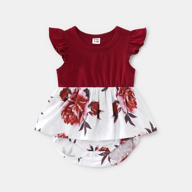 Floral Wine Red Print Sundress