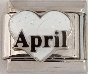 April Heart 9mm Charm