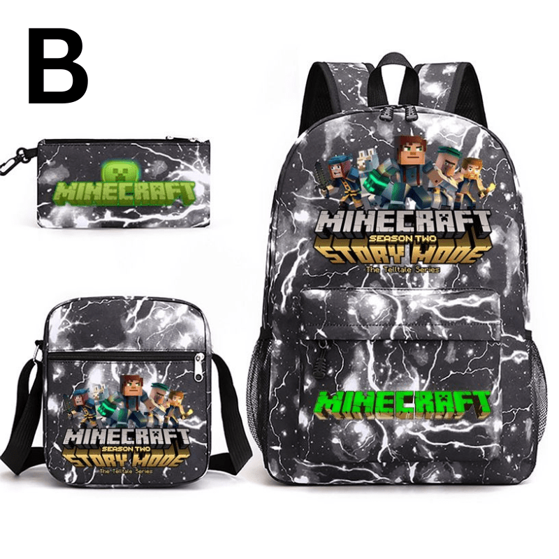 Minecraft 3-pieces backpack set Grey