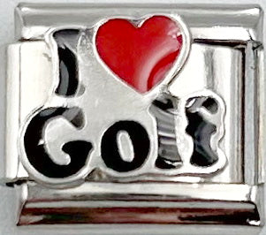 I Love Golf 9mm Charm