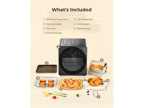Epeios 14L Stainless Steel Air Fryer Oven