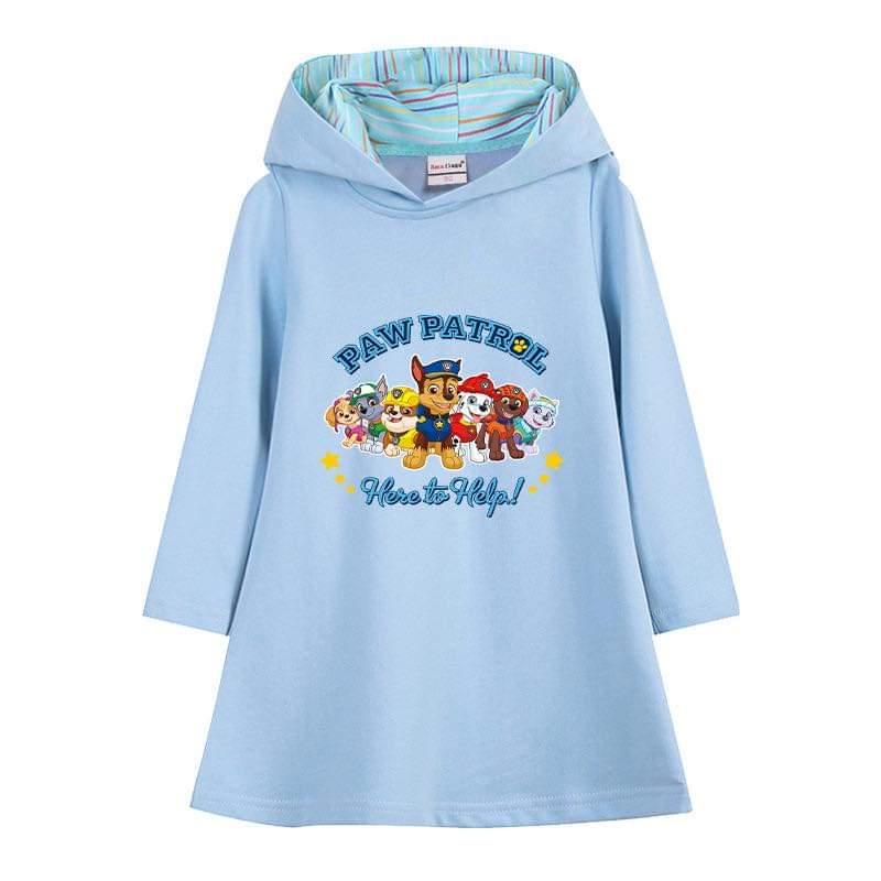Paw Patrol long sleeve hooded dress (2-colour options)