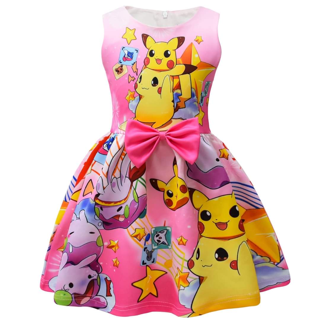Pokemon big bow Character girls dress