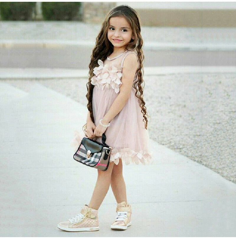 Pink 3D Ruffle Floral Dress