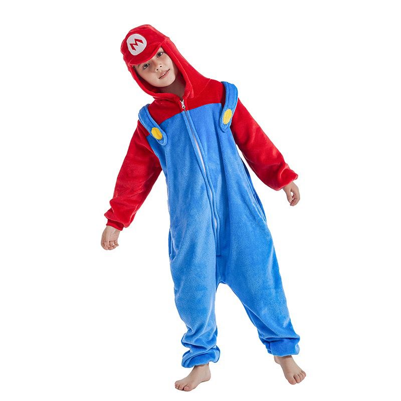 Mario Long Sleeved Onesie with Hoodie Pajamas